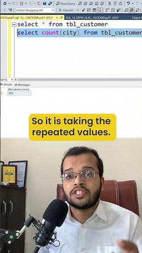 SQL Server: Count vs. Count Distinct Function