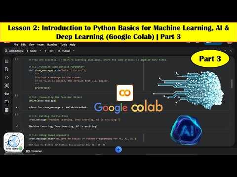 Introduction to Python Basics for Machine Learning, AI & Deep Learning using Google Colab | Part 3