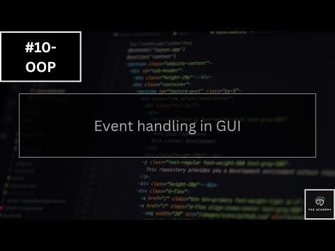 lecture# 10 | Event handling in GUI | FKO accadmy