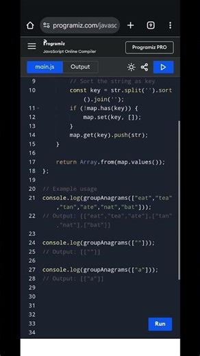 Group Anagrams in JavaScript | Hash Map Solution | LeetCode Problem