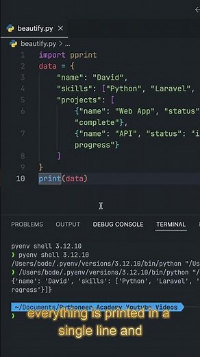 Python Tip: PPRINT ?? #coding #programminglanguage