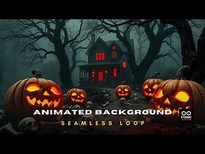 Animated Background - Spooky Haunted House & Halloween Jack-O'-Lantern Stream Overlay Live Wallper