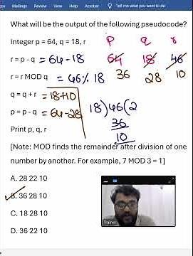 Pseudocode - Modulo Question