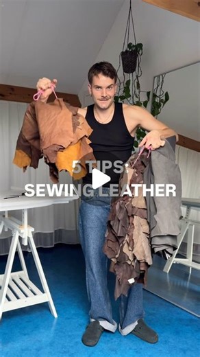 JA Academy on Instagram: "I’m not a leather expert, but these are some useful things I have learned with time 🖖🪡 oh, THIN leather is your best friend with a regular sewing machine 🙃 About the ironing: you actually CAN iron leather, but it’s depends on the type, some can some CAN NOT be ironed. So if not necessary don’t do it. If necessary check if your leather type can take it AND use a iron cloth + low heat ❤️ . . #sewingtips #fashiondesigner #sewing"