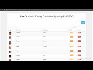 Ajax Crud with JQuery Datatables by using PHP PDO