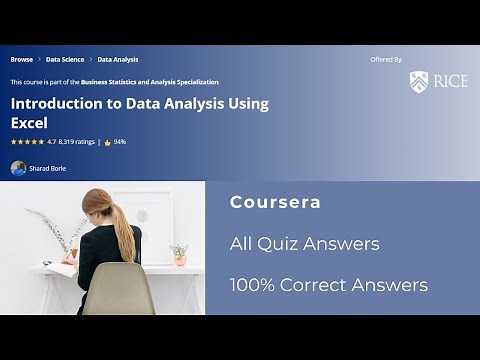 Introduction to Data Analysis Using Excel Coursera Quiz Answers | 100% Correct Answers