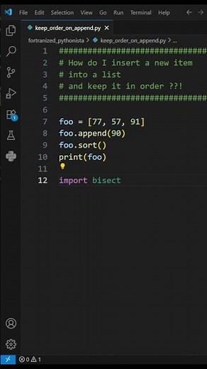 How do I insert a new item into a list and keep it in order #python