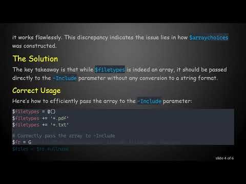 Troubleshooting PowerShell's -Include Parameter with Arrays