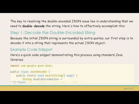Converting Double-Encoded JSON Strings to Objects in Java