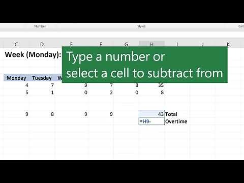 Subtraction in Microsoft Excel