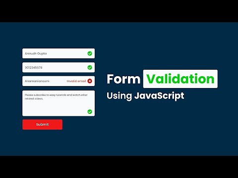 How To Make Form Validation Using JavaScript | Validate Form Using JavaScript