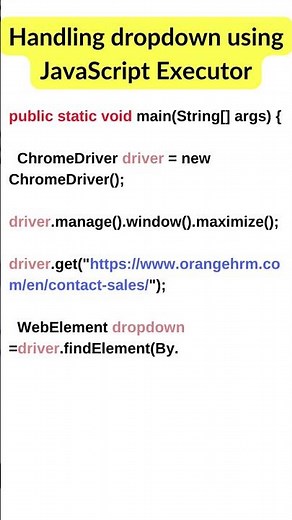 Handling dropdown using Javascript executor in Selenium. #Selenium