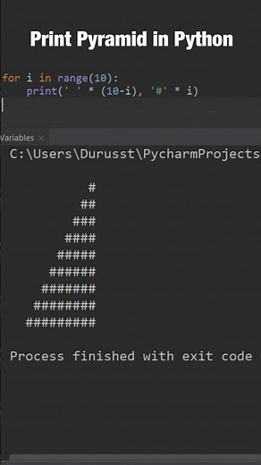 Simple print pyramid in Python #Shorts