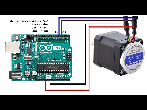 How to wiring Stepper Motor buit-in Encoder with Arduino