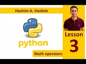 Python Lesson 3/14 (import math) mathematical operations بايثون شرح حل عمليات حسابية و رياضية عربى