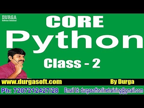 Learn Core Python Programming Tutorial Online Training by Durga Sir On 25-06-2018 @ 9PM