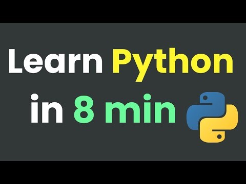 LEARN PYTHON IN 8 MIN & PYTHON CRASH COURSE & PYTHON COURSE FOR BEGINNERS & PYTHON COURSE