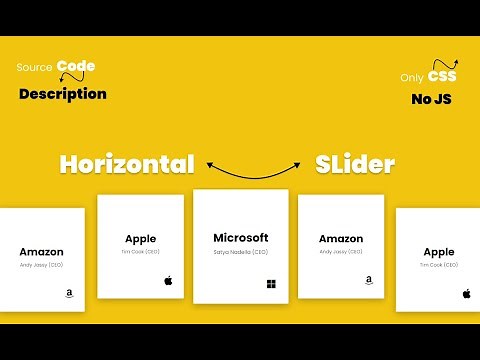 ✨Create Amazing Horizontal Slider Using Just CSS | No Javascript !
