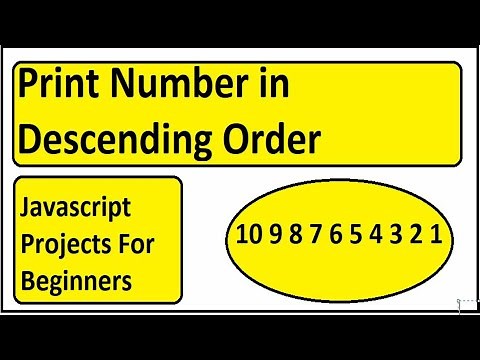Print number in descending order|JavaScript | For loop while loop