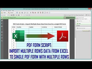 JavaScript - Import Multiple Rows Data from Excel to PDF Form | Populating PDF Forms with Excel Data