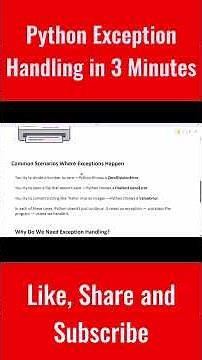 Python Exception Handling in 3 Minutes