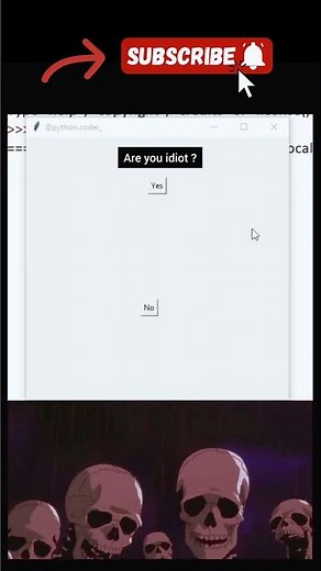 Python Funny GUI Prank 🤣 | Can You Click "No" Button? | Programmer Life #shorts