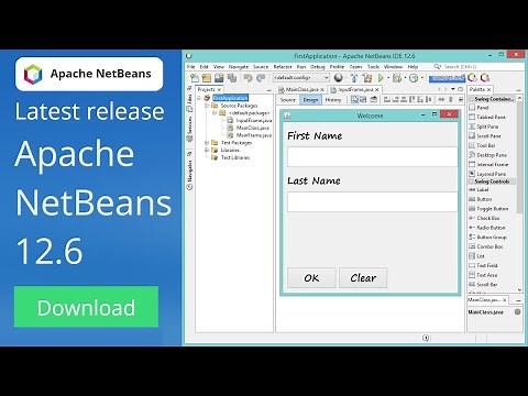 Create your First Java Project with Netbeans 12.6 | How to Create JFrame Forms using Window Builder