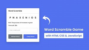 Word Scramble Game in HTML CSS & JavaScript
