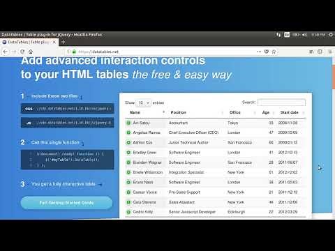 Creating a Searchable, Sortable HTML Table using DataTables Plug-in for Jquery