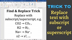 Replace text with subscript or superscript in Ms Word