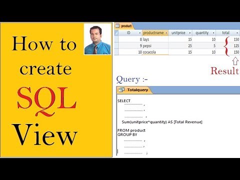 how to create a SQL view in access with example