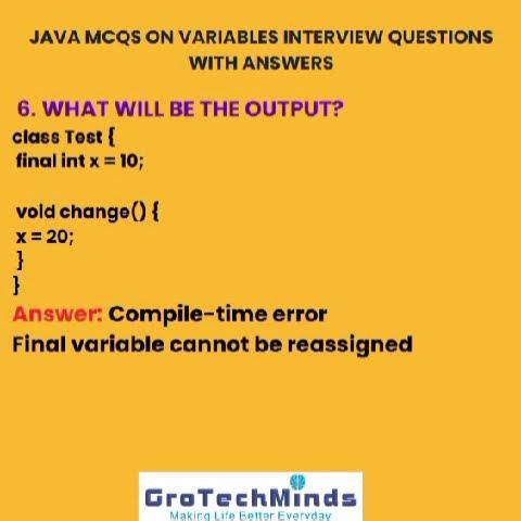 🔥 Top 10 Java Variable Questions | Static vs Instance vs Local