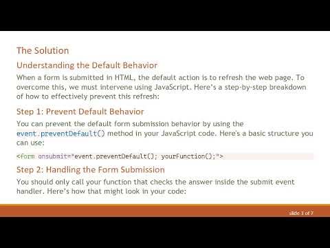 How to Stop Page Refresh on Form Submission in Web Development