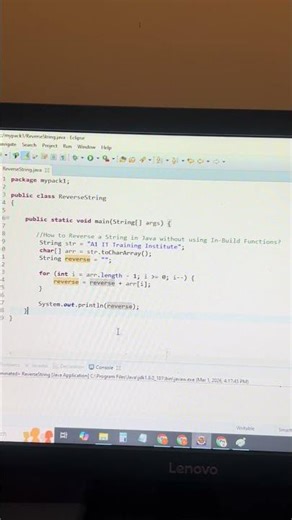 How to Reverse a String in Java without using In-Build Functions | Java Programs Interview Question