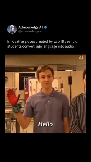 I love use of tech like this… Two 19-year-old students developed innovative gloves that convert sign language into spoken words. Created through the Lemelson-MIT Program, the gloves use sensors to track hand movements and an algorithm to generate speech. This breakthrough could improve communication accessibility for the deaf and hard-of-hearing community.
