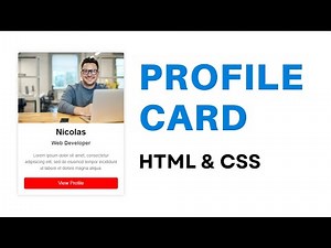 Design a Simple Profile Card with HTML and CSS | Beginner's Tutorial