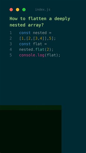 Flatten Deep Arrays in Seconds #shorts #javascript