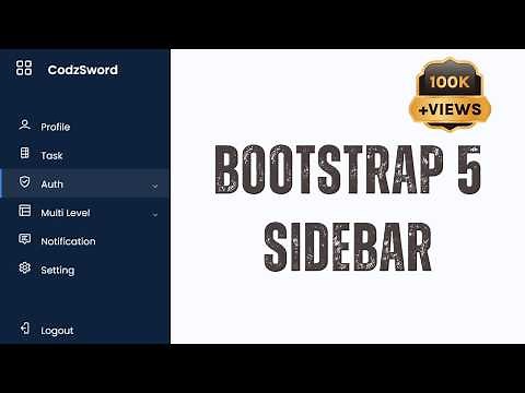 How to Create Sidebar Using Bootstrap 5 | Responsive Sidebar With Bootstrap | Sidebar Menu