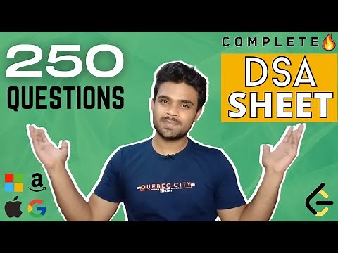 Complete (250 questions) DSA Sheet for Coding Interviews |Leetcode questions