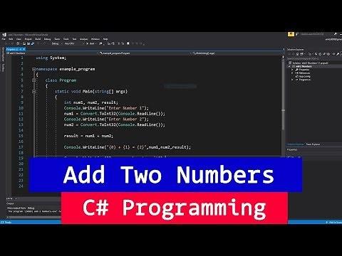 C# Example Program to Add Two Numbers ( User Input )