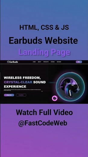 Earbuds Website Using HTML & CSS | Step by Step Tutorial | Fast Code