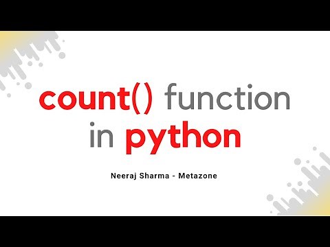 Count Function In Python | Neeraj Sharma