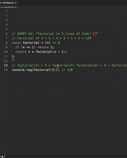 Factorial in 3 Lines of Code! 🧮