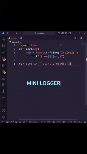 Log time for every step in your code (Python)#python #pythontips #logging #debugging #programming