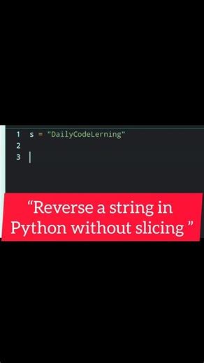 Reverse a String in Python Without Slicing 😱 | One Line Trick #shorts #codingshorts #python #viral