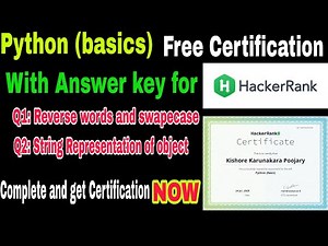 HackerRank free Certification | python (Basics) Certification | Free Certificate