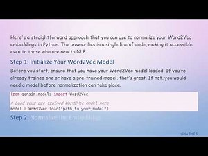 Normalizing Word Embeddings in Python