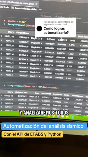 API de ETABS y Python para automatizar el análisis sísmico | Structural Tech