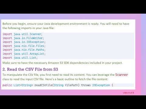 How to Update CSV File Headers in Amazon S3 Using Java