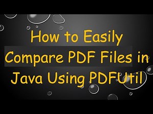 How to Easily Compare PDF Files in Java Using PDFUtil